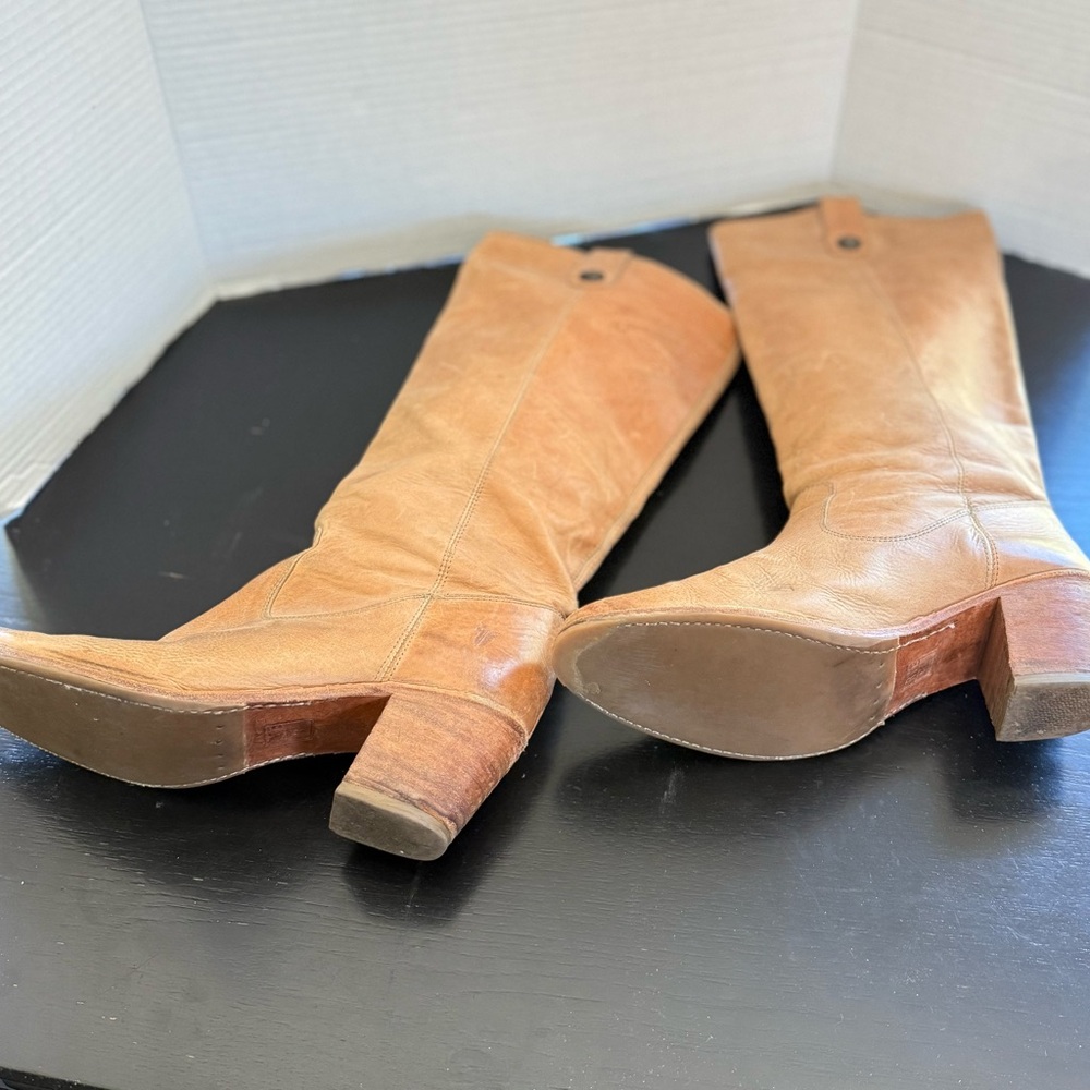 Frye Tan Leather Knee-High Boots - Picture 4 of 10